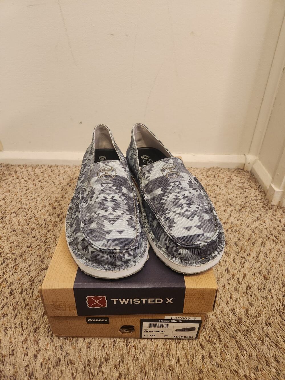 Men's Hooey Grey Multi Men’s Slip on Grey Multi Size 11 1/2